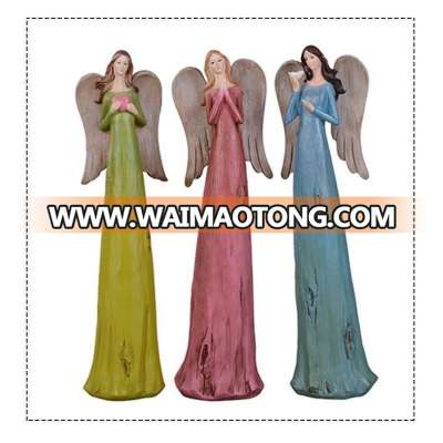 Fairy Angel Figurines Decor Crafts Wood Figurines Cute Miniature Ornaments Gifts