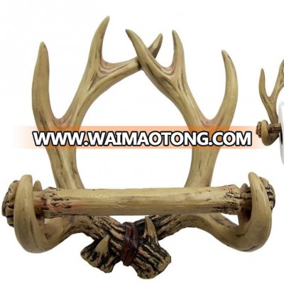 resin  Deer Antler Toilet Paper Holder Home Decorative Hunter Gift Statue